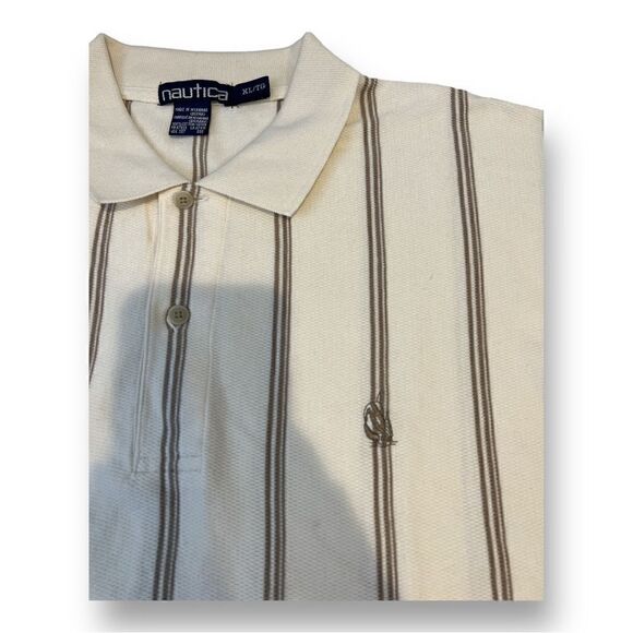 Nautica Vintage Striped Polo Top Size Extra Large - Picture 3 of 5